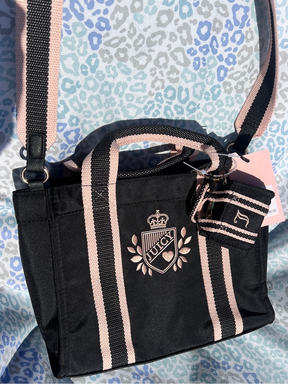 New Pink Black Juicy Couture Purse + Mini Bag NWT Handbag Crossbody Bag